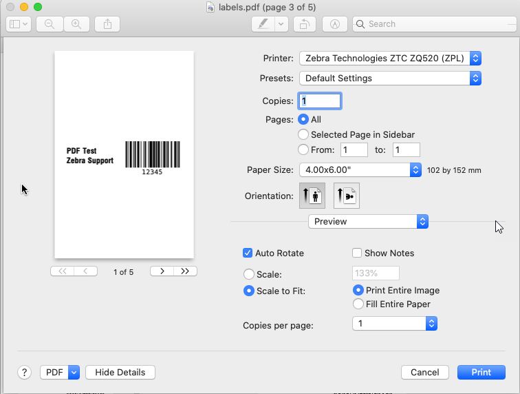 Printing PDF Files on a Mac OS - Zebra Support
