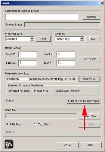 Atualização de Firmware Para Impressoras de Cartão ZXP3