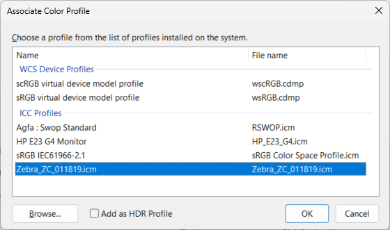 user_c8c0ecc1ページ Installing and Associating Color Profile on ZC Series Card Printers