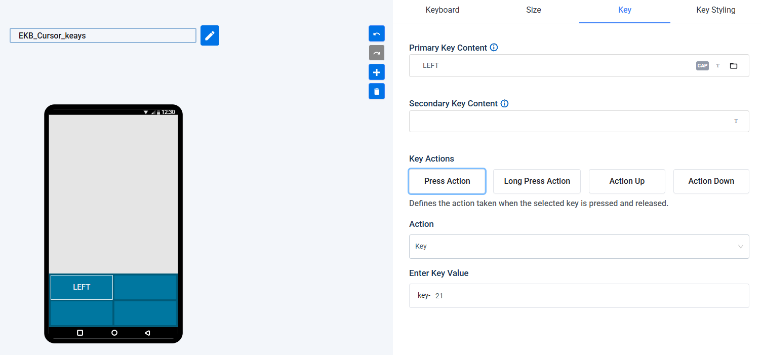 Enterprise Keyboard (EKB): Adding Cursor Keyes on Custom Layout