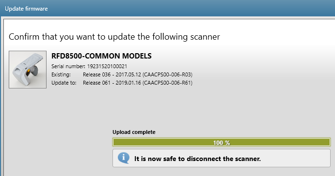 Update RFD8500 Firmware Using 123Scan Utility