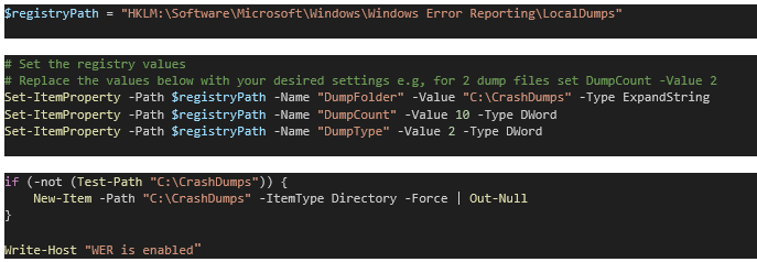 Crear volcados de memoria para el servicio Zebra CoreScanner
