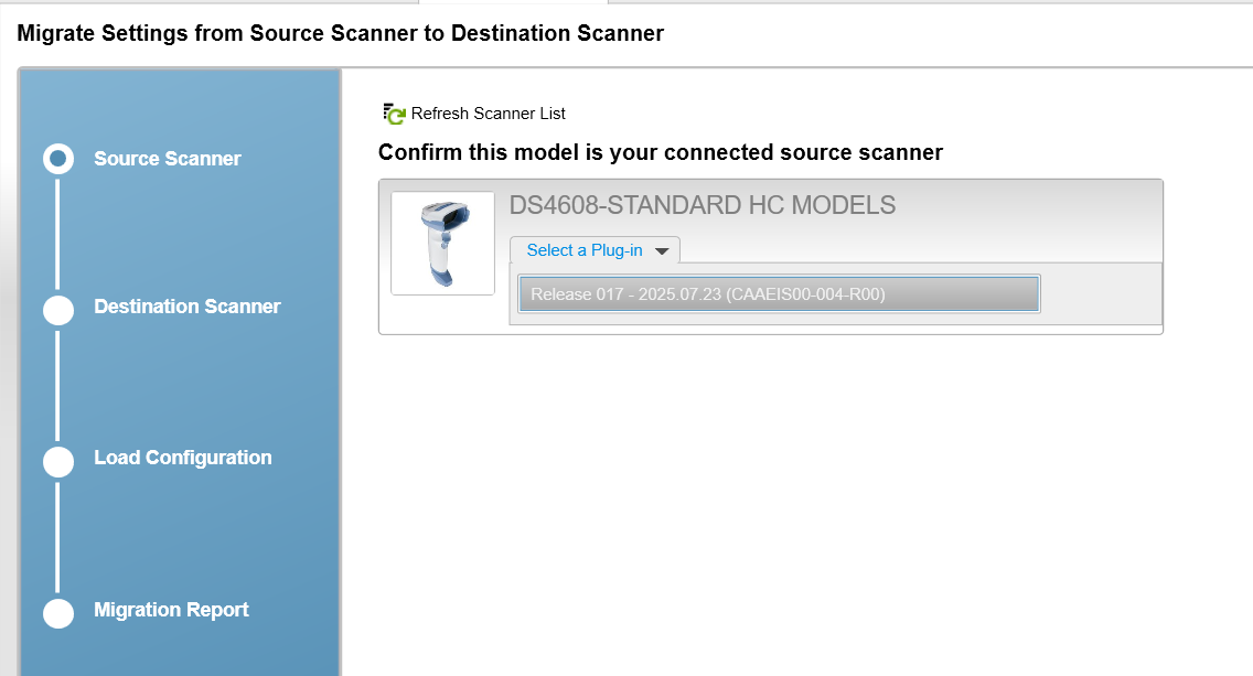 Recuperar la configuración del escáner mediante 123Scan