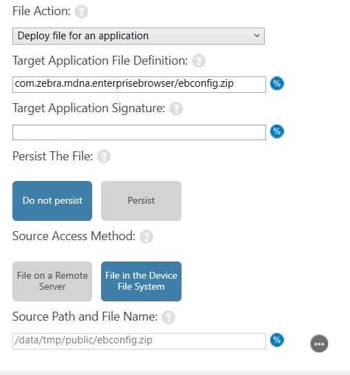 Delivering the Bundled ebconfig.zip File for the Enterprise
