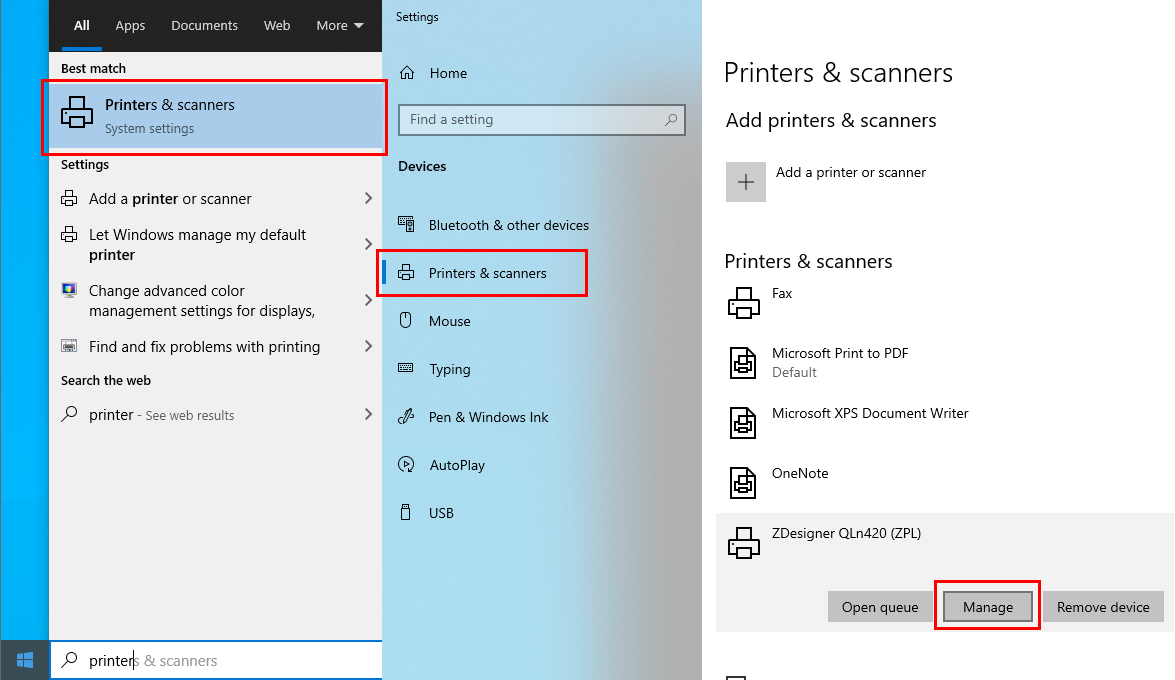 Драйверы ZDesigner v10 и v5: настройки, заданные в принтере, и