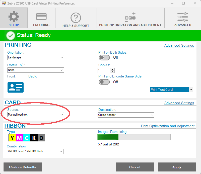 ZC Series Card Printer: Card Entrance Jam Issue When Performing