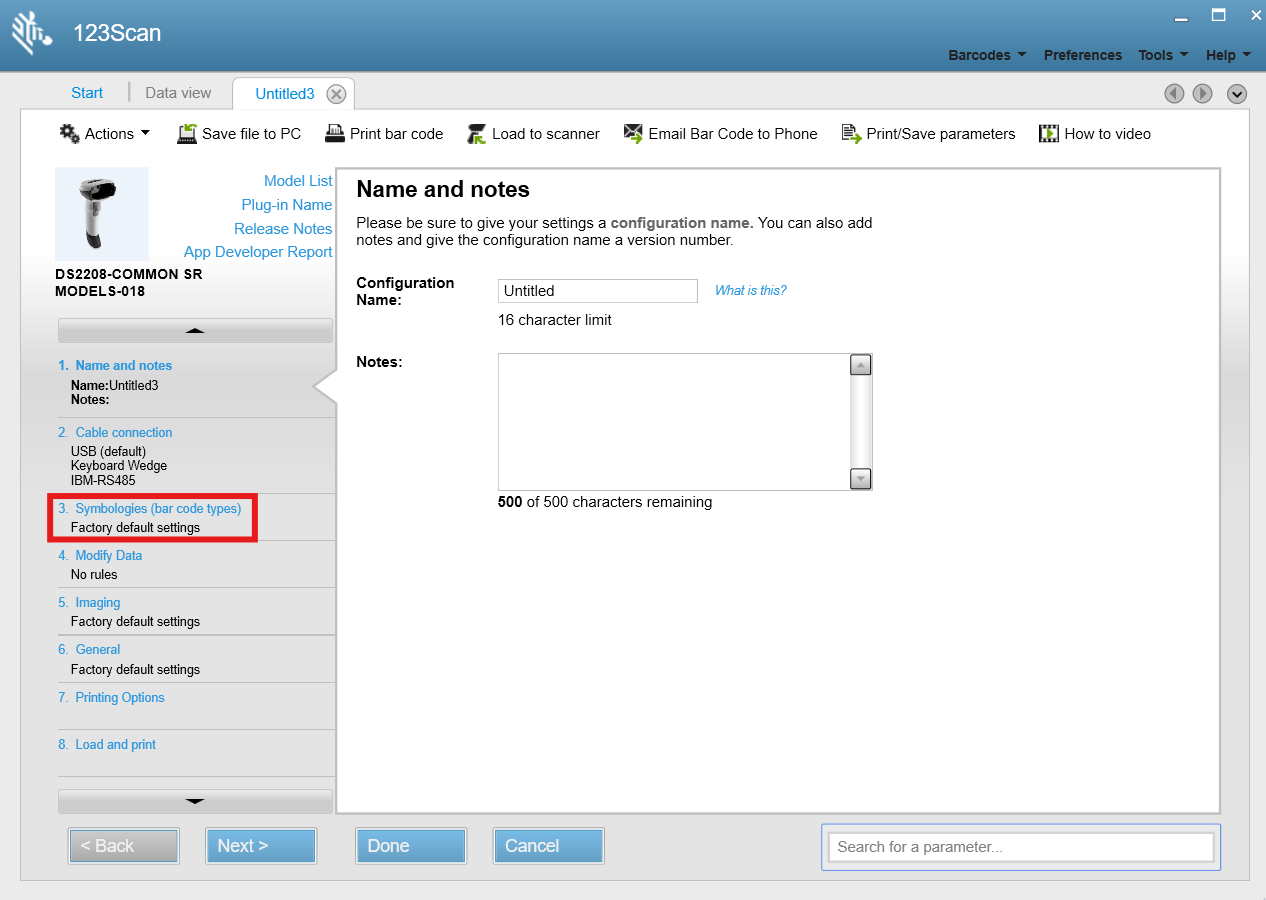 Enabling or Disabling Symbologies in 123Scan Utility