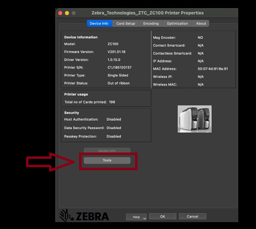 Updating ZC Card Printer Firmware on Mac