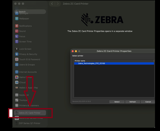 Updating ZC Card Printer Firmware on Mac