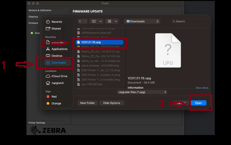 Updating ZC Card Printer Firmware on Mac
