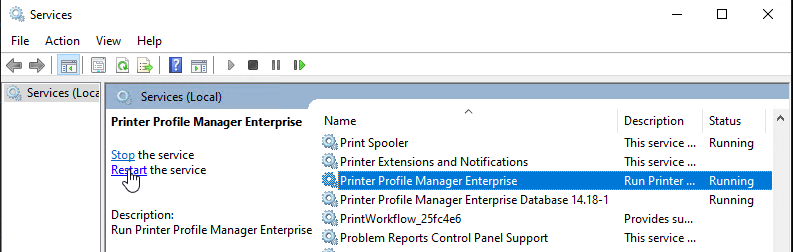 Utilice Printer Profile Manager Enterprise (PPME) para reiniciar las ...