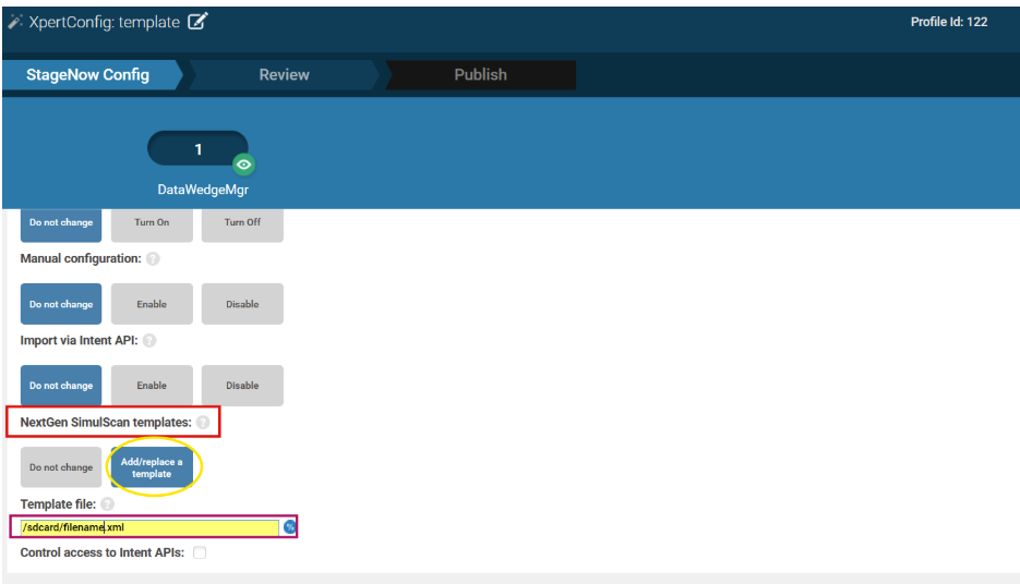 Distribuisci il modello SimulScan tramite DataWedge utilizzando ...