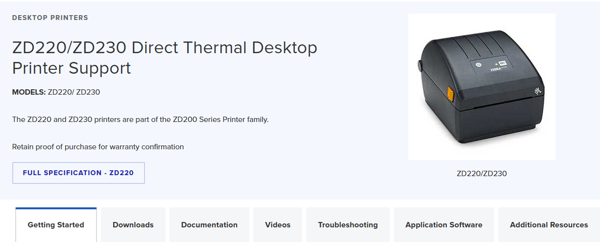 ZD220 and ZD230 Series Desktop Printer: Where to Download Driver