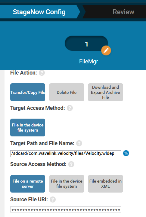 StageNowを使用したVelocity Profile のデプロイ