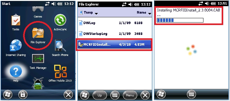 Instalar el software RFID para Windows Embedded Handheld 6.5