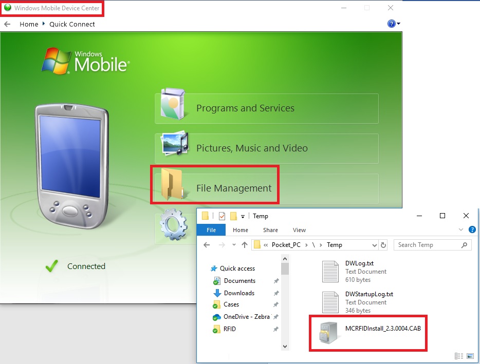 Windows Embedded Handheld 6.5 için RFID Yazılımını Yükleyin