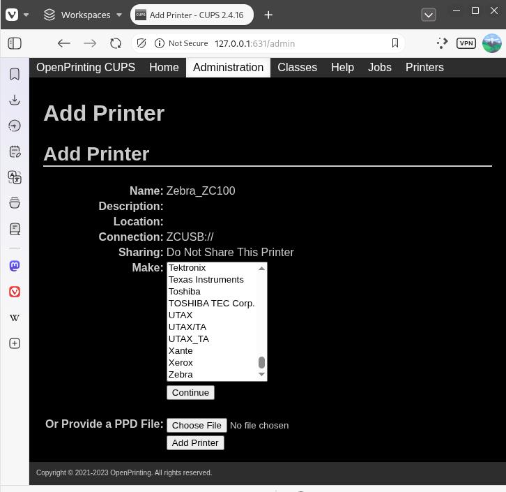 ZC Series Card Printer Driver Installation on Linux