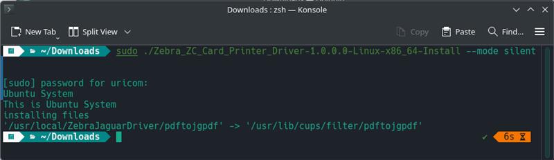 Linuxでの ZC シリーズ カード プリンタ ドライバのインストール