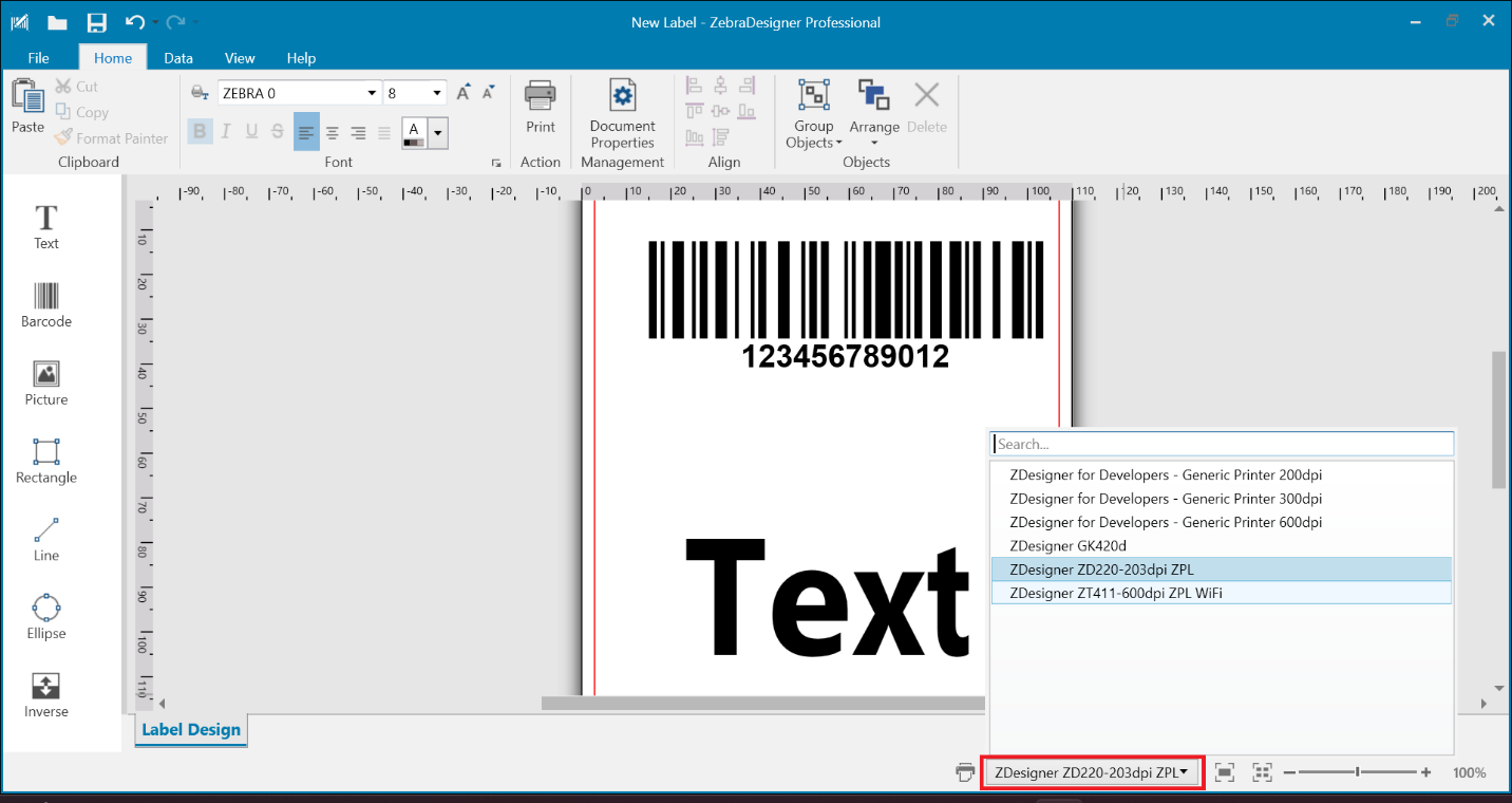 Label Printers: Printing in Different Size the Same Label