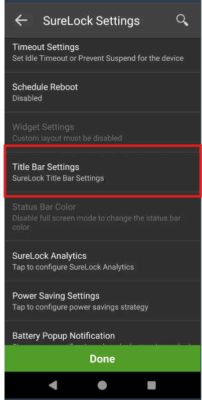 Comment ajuster la taille de la barre de titre SureLock de SureMDM
