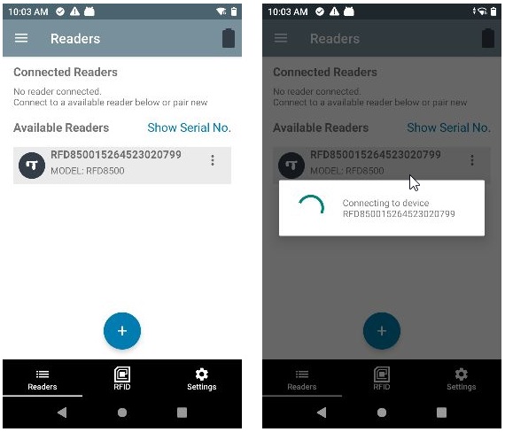 Configuring 123RFID Mobile to Use RFD8500 Reader Defined
