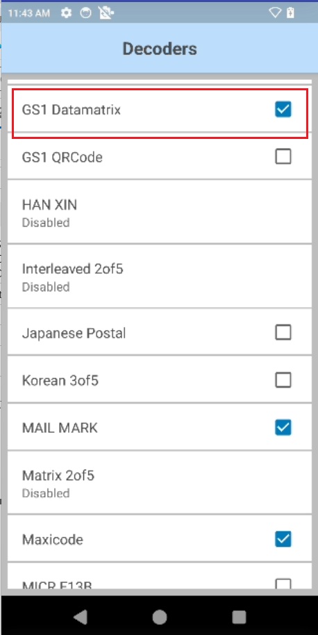 Enabling Advanced Data Formatting (ADF) for GS1 Datamatrix