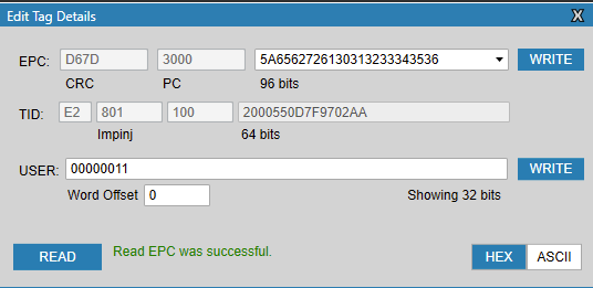 Write To RFID Tag Using Zebra 123RFID Desktop