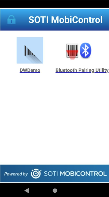SOTI MobiControlロックダウン画面を使用してBluetoothペアリングユーティリティを有効にする