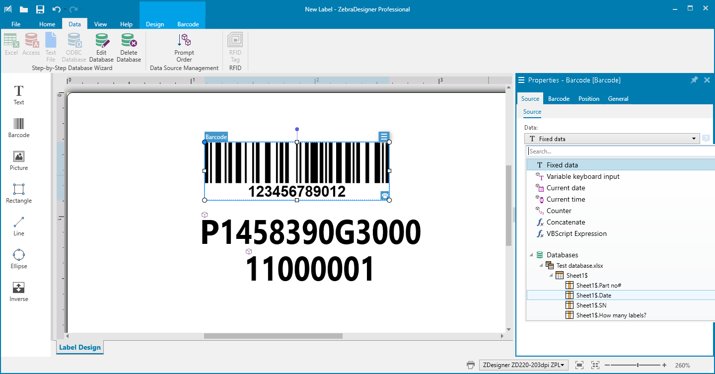 ZebraDesigner Professional V3: Database Connectivity