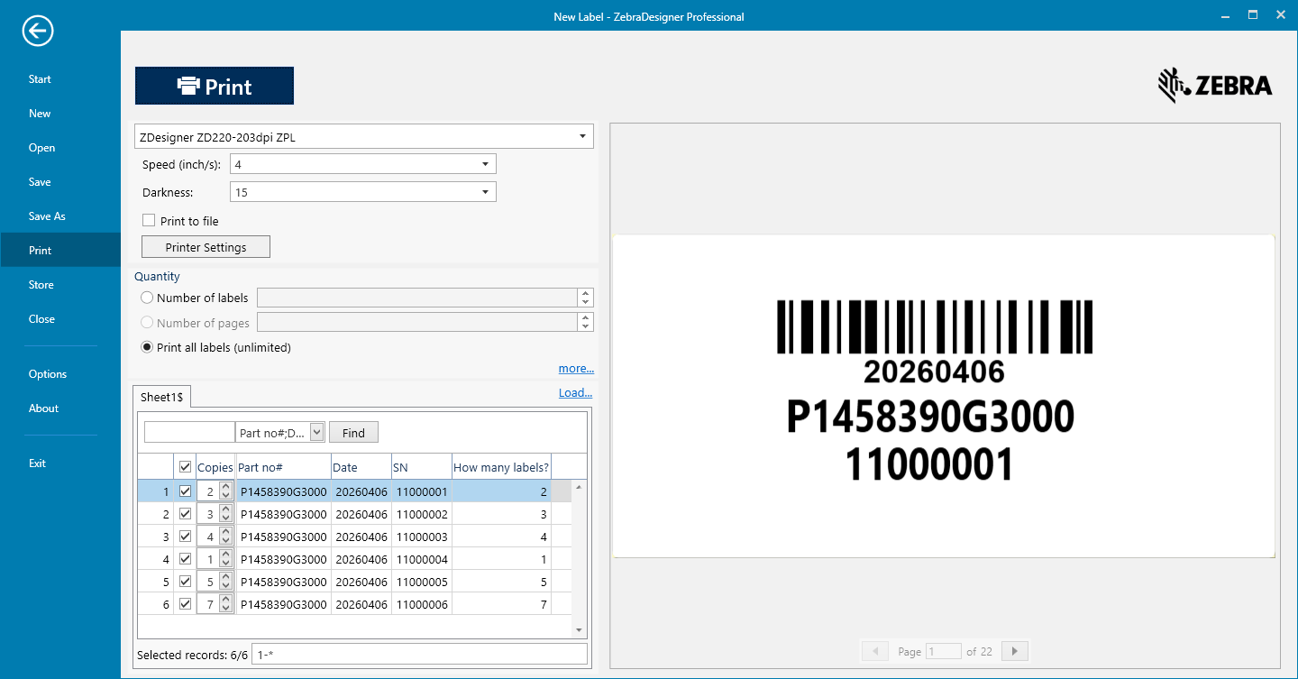 ZebraDesigner Professional V3: Databaseconnectiviteit