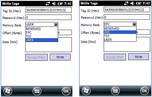 Windows Embedded Handheld 6.5 用Zebra RFID アプリケーションを使用して RFID タグに書き込みを行う