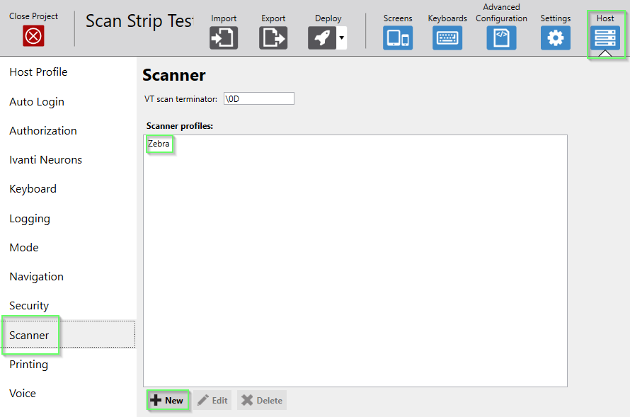Removing Character during Scan in Velocity with Scan Strip