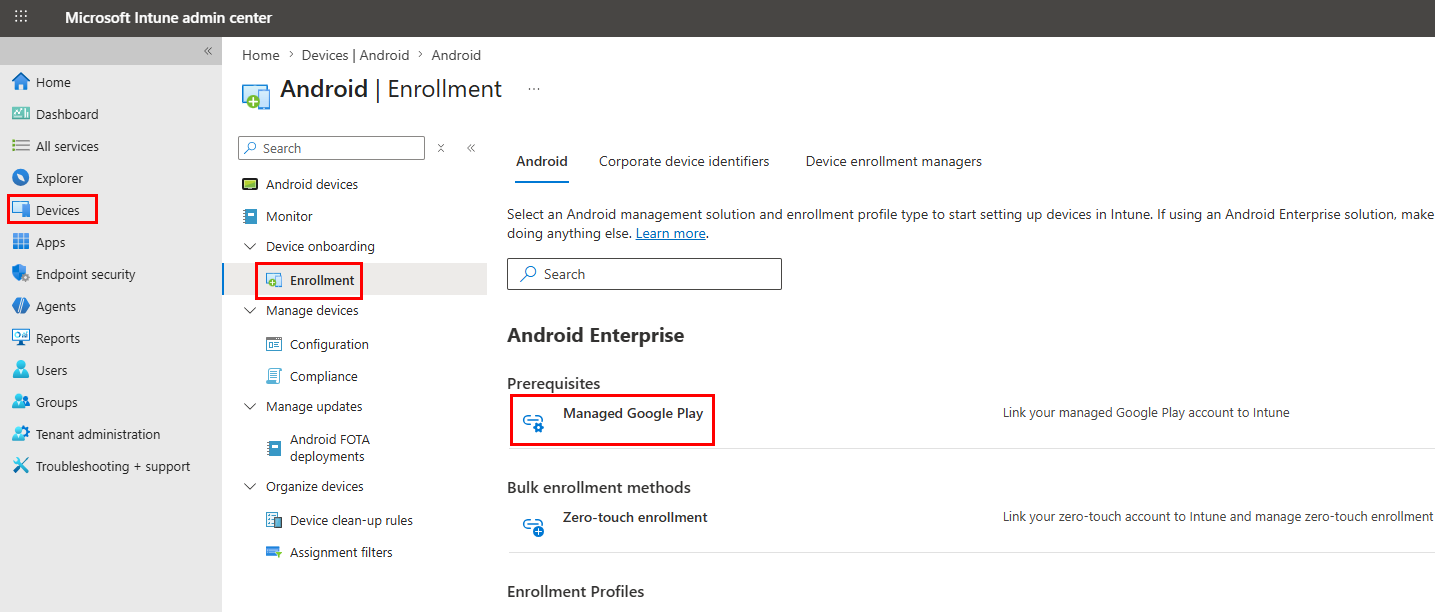 Inscripción de un dispositivo Android Zebra con MS Intune