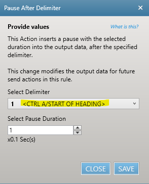 Adding Actions in Place of Delimeter