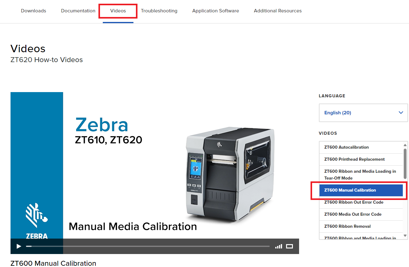 Manual Calibration on ZT600: Video and Procedure Description