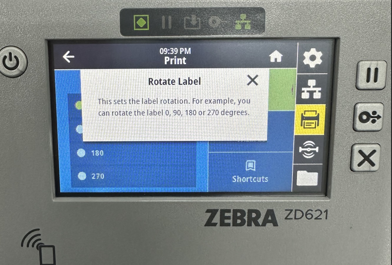 Changing the Label Orientation on the Link-OS 7.1 Printers LCD Panel