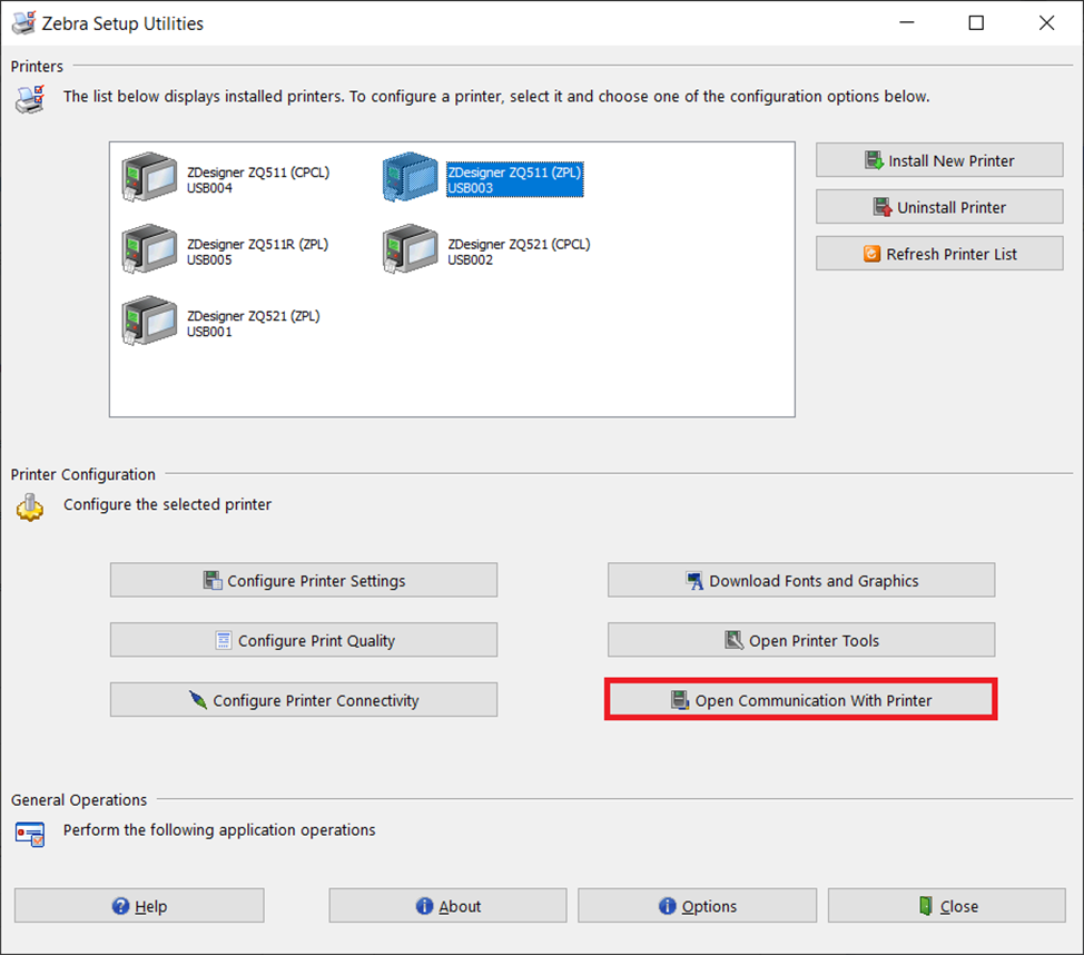 Zebra Link-OS Printer: Performing Factory Reset