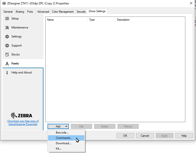 Using Pass-through Mode for Printer Code with the ZDesigner Driver