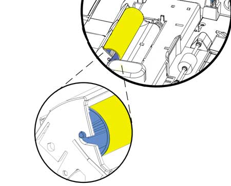 ZXP Series 8 Installing or Replacing the Cleaning Rollers/Cartridge