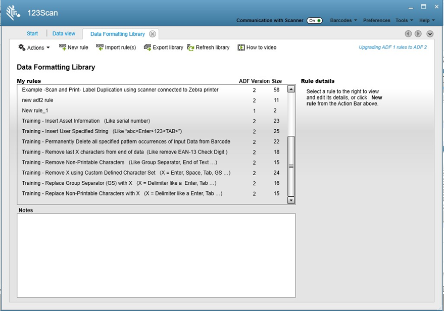 Upgrade ADF 1.X rules to ADF 2.0 rules in 123Scan