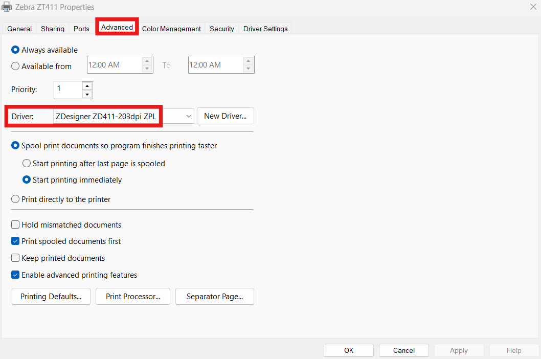 Print Width Limitation for Zebra Printer Driver